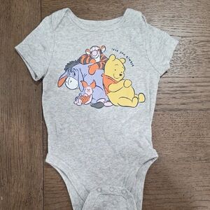 Disney Gray Bodysuit Classic Winnie the Pooh Design